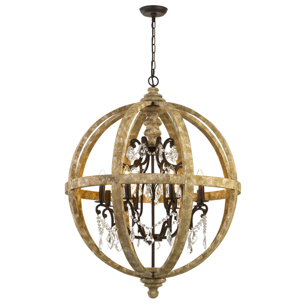 Florin Wood Iron Clear Chain Pendant