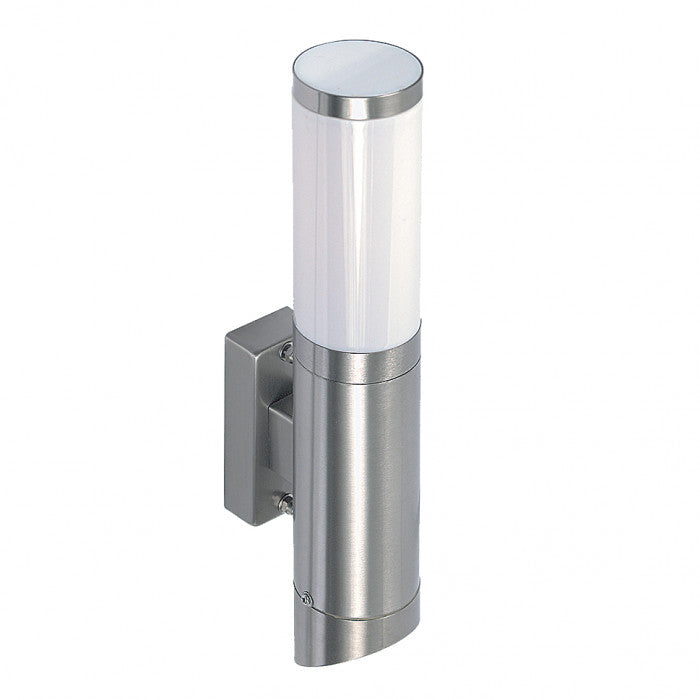 Brushed Stainless Steel Up/Down Wall Light IP44 – Discount Lighting & Fans