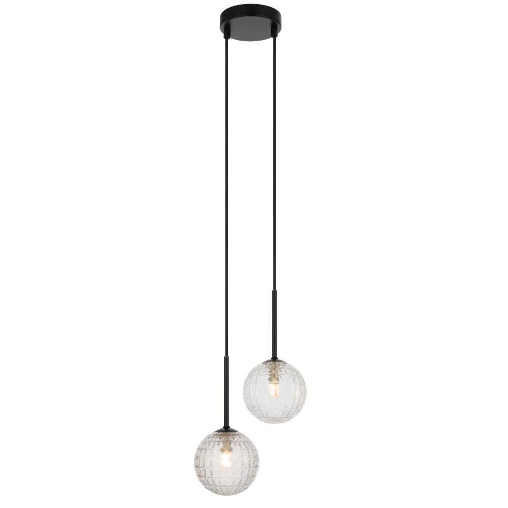 Gaston Two Light Pendant Kit - Black