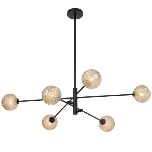 Gaston 6 Light Pendant - Black