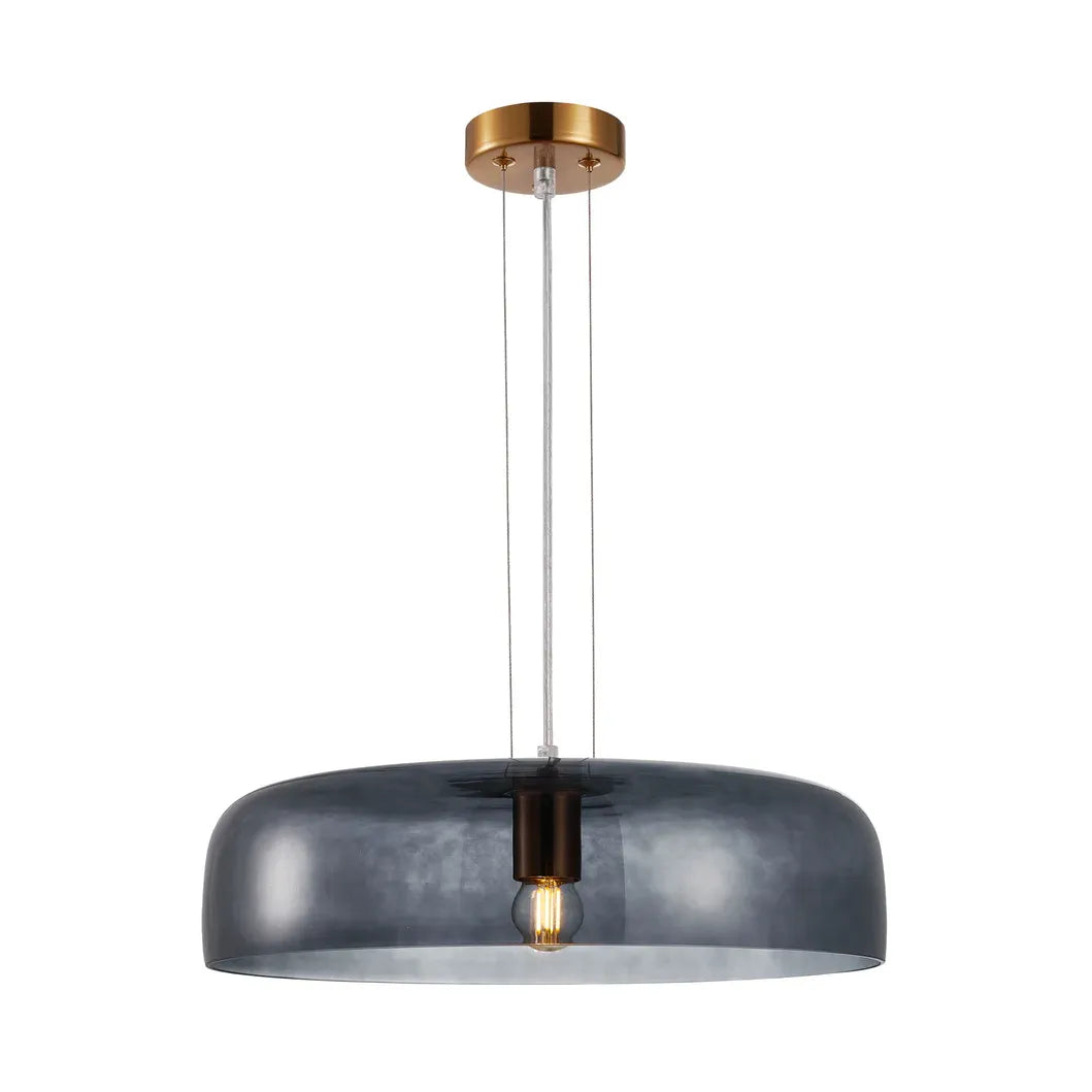 GELATINA: Interior Dome Glass with Brass Highlight Pendant Lights
