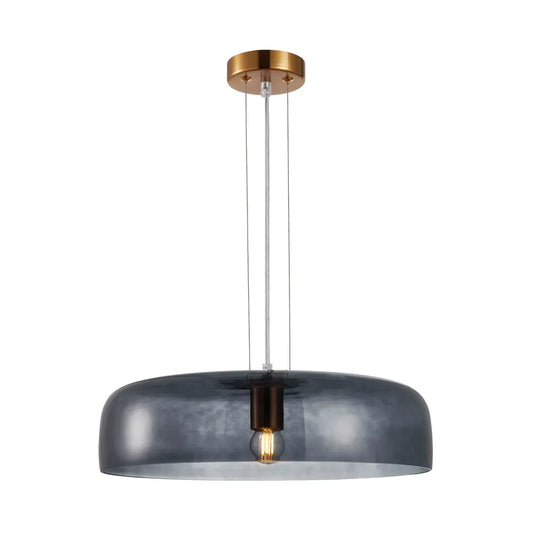 GELATINA: Interior Dome Glass with Brass Highlight Pendant Lights