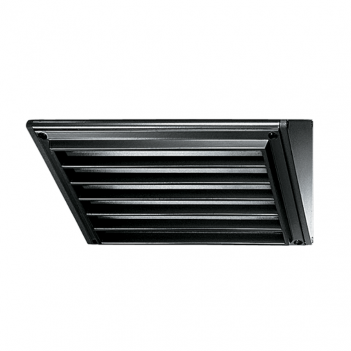 Small Louvered LED Aluminium Triangle Bulkhead in Black