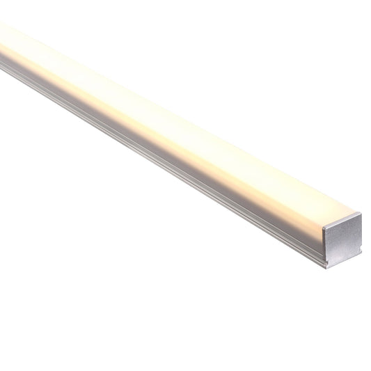 Silver 21x21mm Aluminium profile with diffuser kit