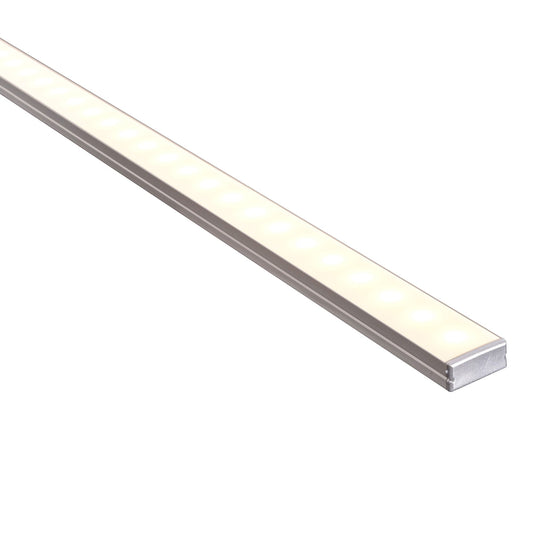 Silver 23x10mm Aluminium profile with diffuser kit