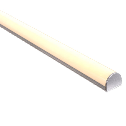 Silver 26x18mm Aluminium profile with rounded diffuser kit