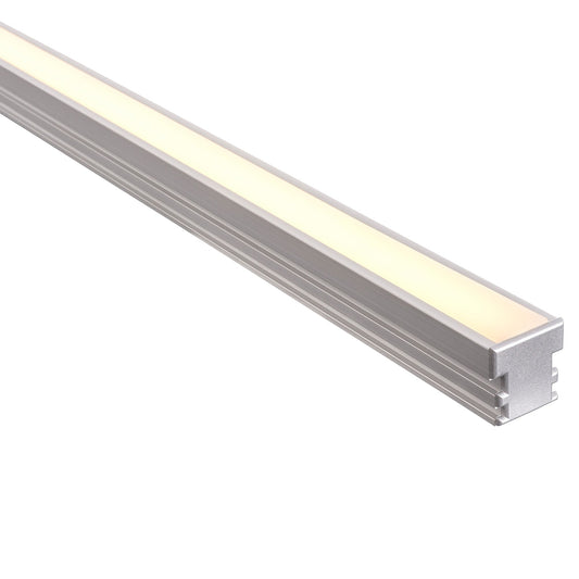 Silver 26x26mm Aluminium profile with diffuser kit