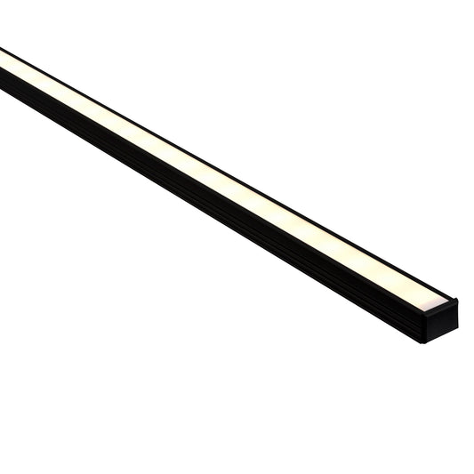 Black 16x12mm Aluminium profile with diffuser kit