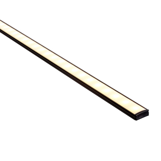 Black 17x7mm Aluminium profile with diffuser kit