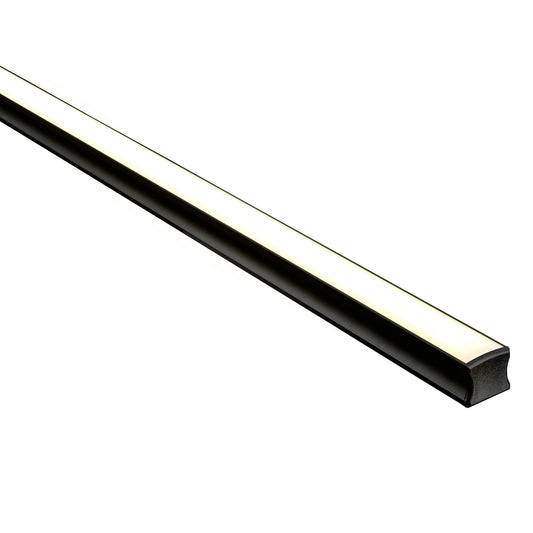 Black 18x15mm Aluminium profile with diffuser kit