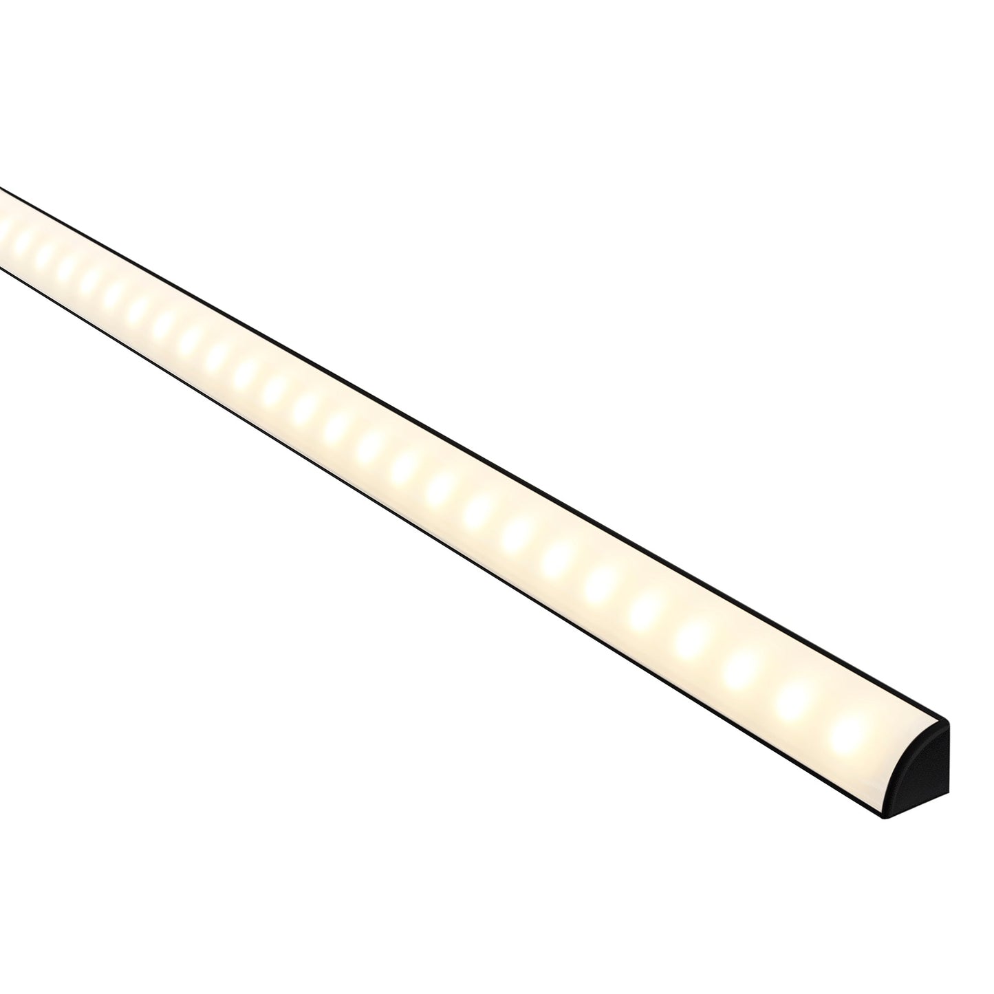 Black 16x16mm Aluminium Corner Profile with diffuser kit