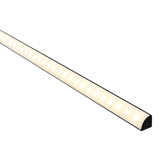 Black 16x16mm Aluminium Corner Profile with diffuser kit