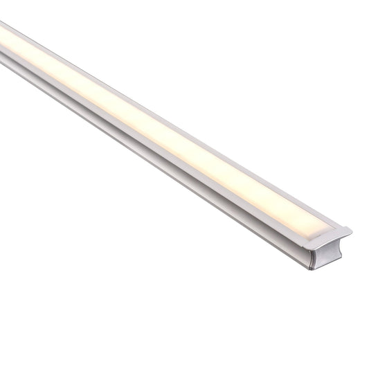 Silver 25x15mm Aluminium profile with diffuser kit
