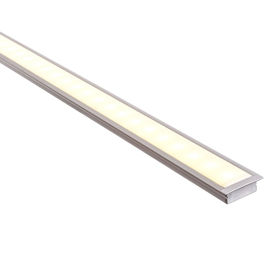 Silver 28x10mm Aluminium profile with diffuser kit
