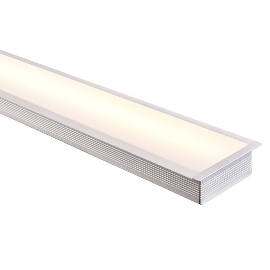 Silver 100x35mm Aluminium profile with diffuser kit