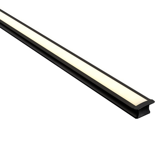 Black 25x15mm Aluminium profile with diffuser kit