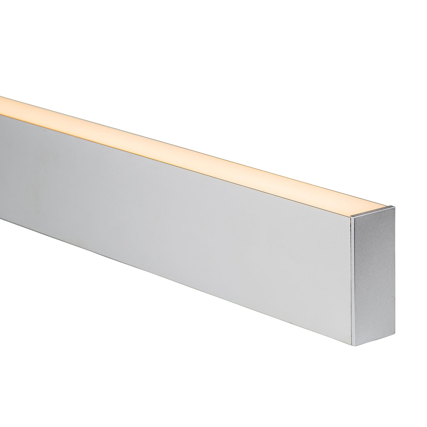 Silver 38x90mm Aluminium profile with diffuser kit