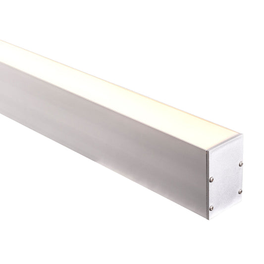 Silver 49x75mm Aluminium profile with diffuser kit