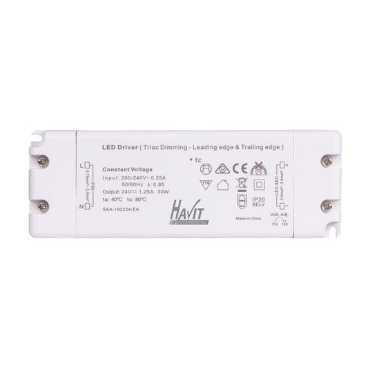 30w 24v DC IP20 TRIAC Dimmable LED Driver