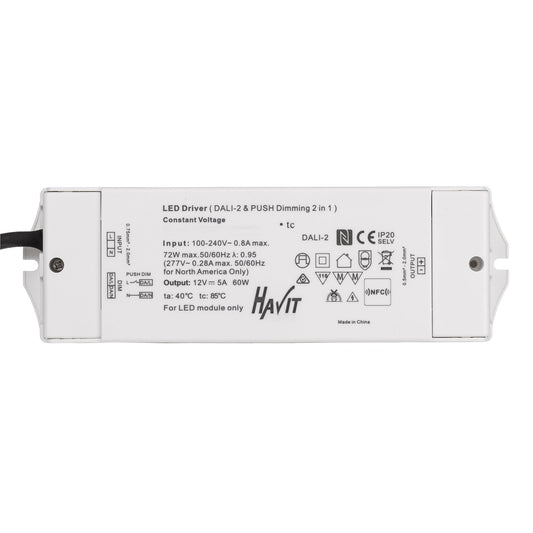 60w 24v DC IP20 Dali Dimmable LED Driver