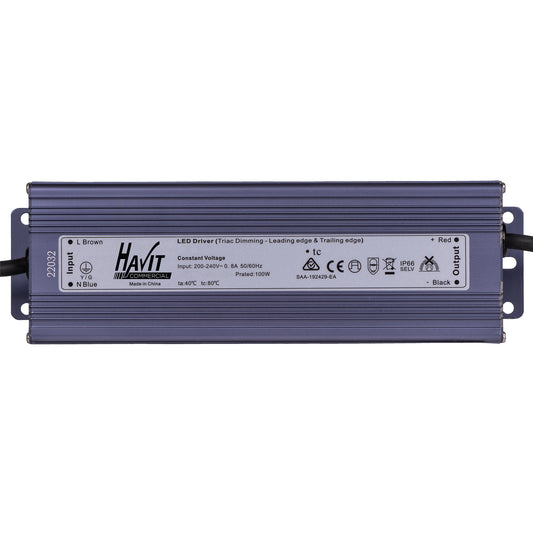 100w 24v DC IP66 Weatherproof TRIAC Dimmable LED Driver
