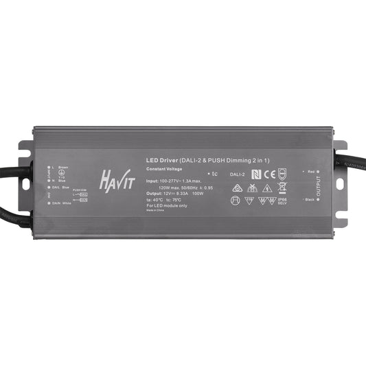100w 24v DC IP66 Weatherproof Dali Dimmable LED Driver