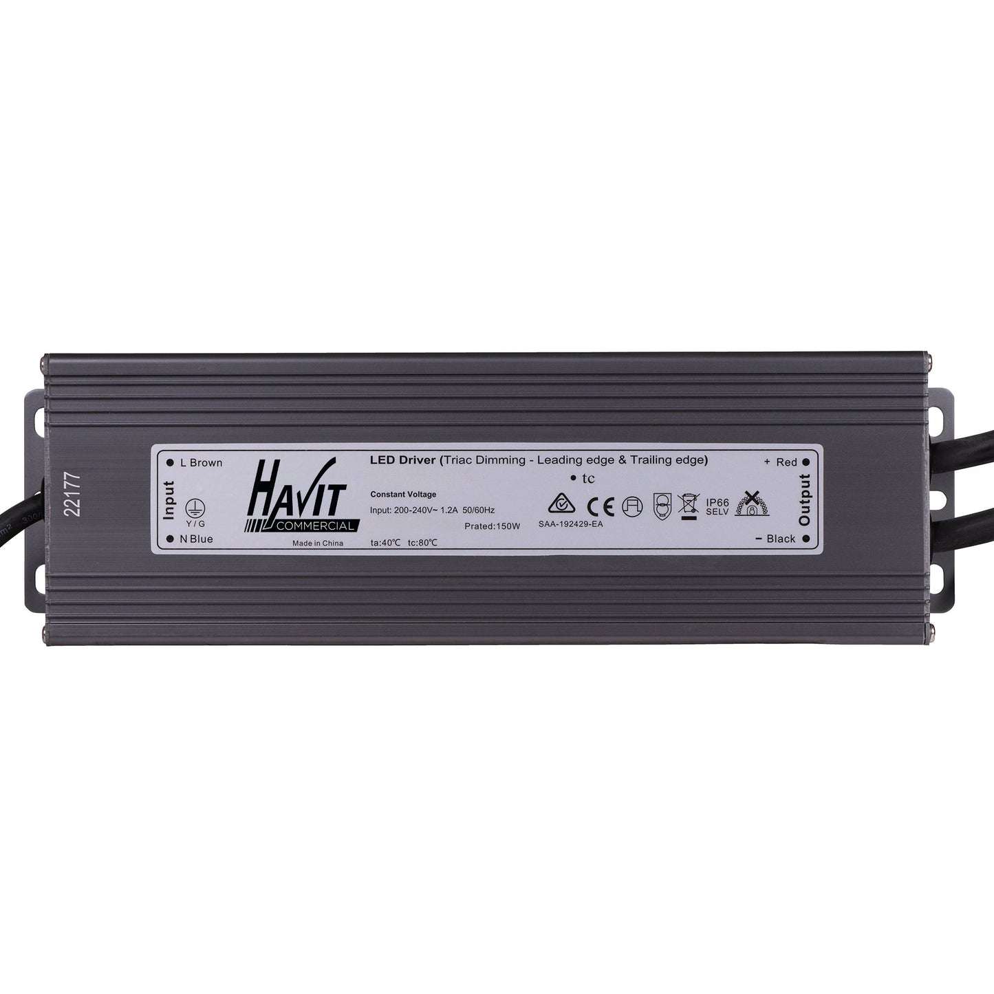 150w 24v DC IP66 Weatherproof TRIAC Dimmable LED Driver