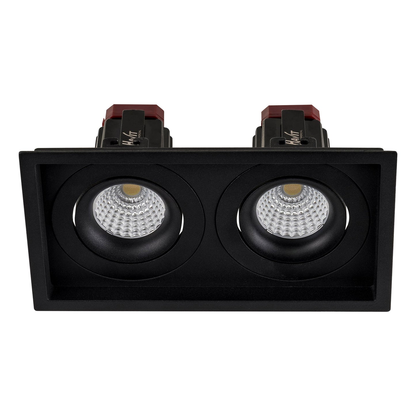2x 6w Recessed Square Tilt TRIAC Dimmable LED Downlight - 190mm x 100mm