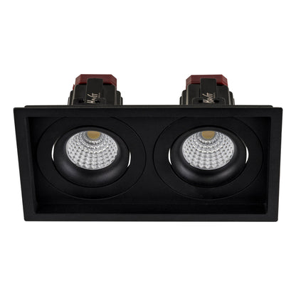 2x 6w Recessed Square Tilt TRIAC Dimmable LED Downlight - 190mm x 100mm