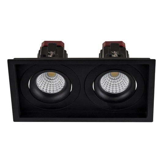 2x 6w Recessed Square Tilt TRIAC Dimmable LED Downlight - 190mm x 100mm