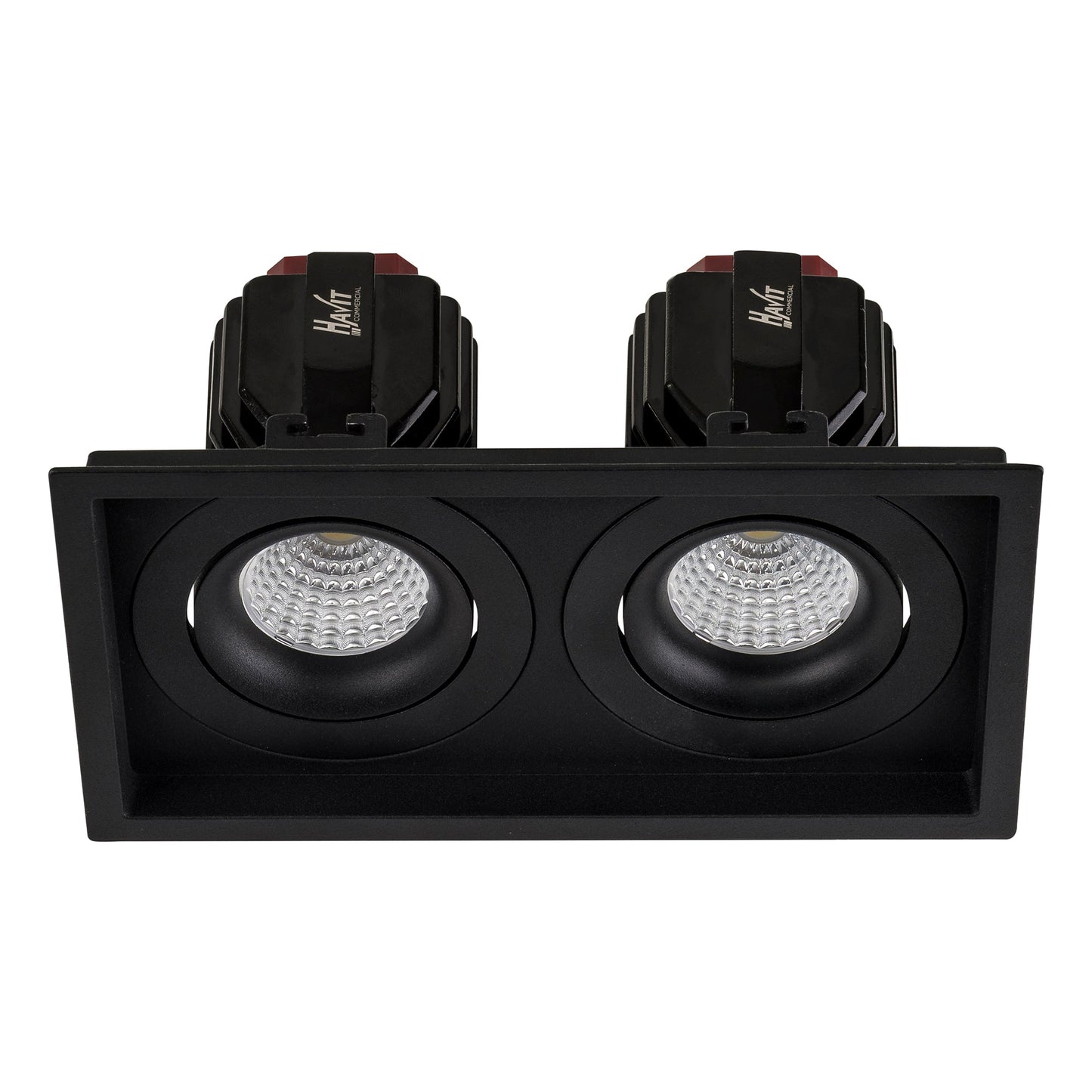 2x 6w Recessed Square Tilt TRIAC Dimmable LED Downlight - 190mm x 100mm