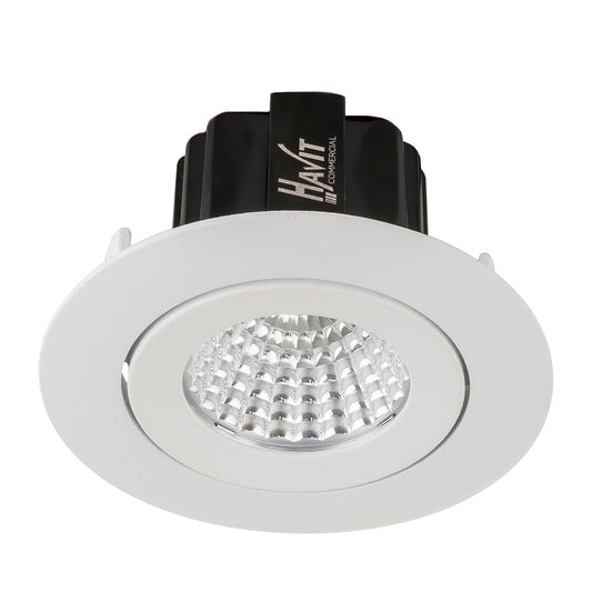Recessed Round Tilt Dimmable LED Downlight - 75mm