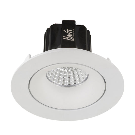 Recessed Round Tilt Dimmable LED Downlight - 90mm