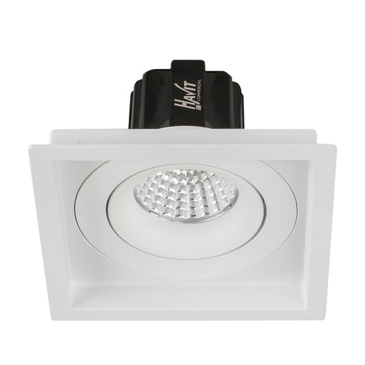 Recessed Square Tilt Dimmable LED Downlight - 100mm x 100mm