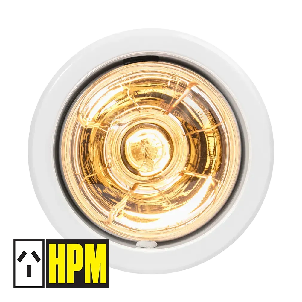 Bathroom Heater Single Lamp - 170mm Fascia