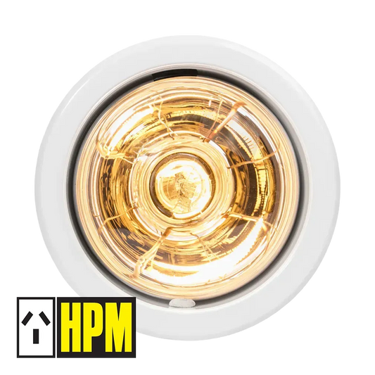 Bathroom Heater Single Lamp - 170mm Fascia