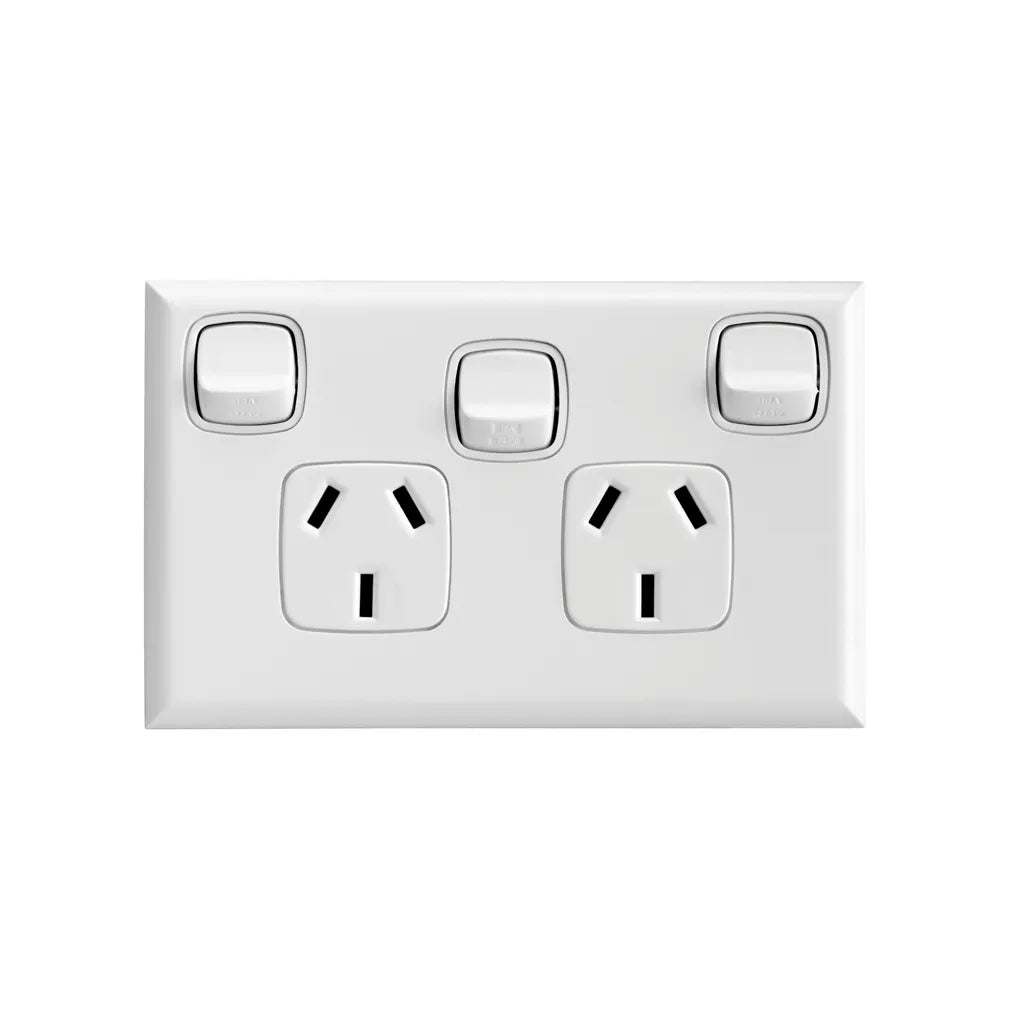 Excel - Horizontal Double Powerpoint - 2 Gang with Extra Switch