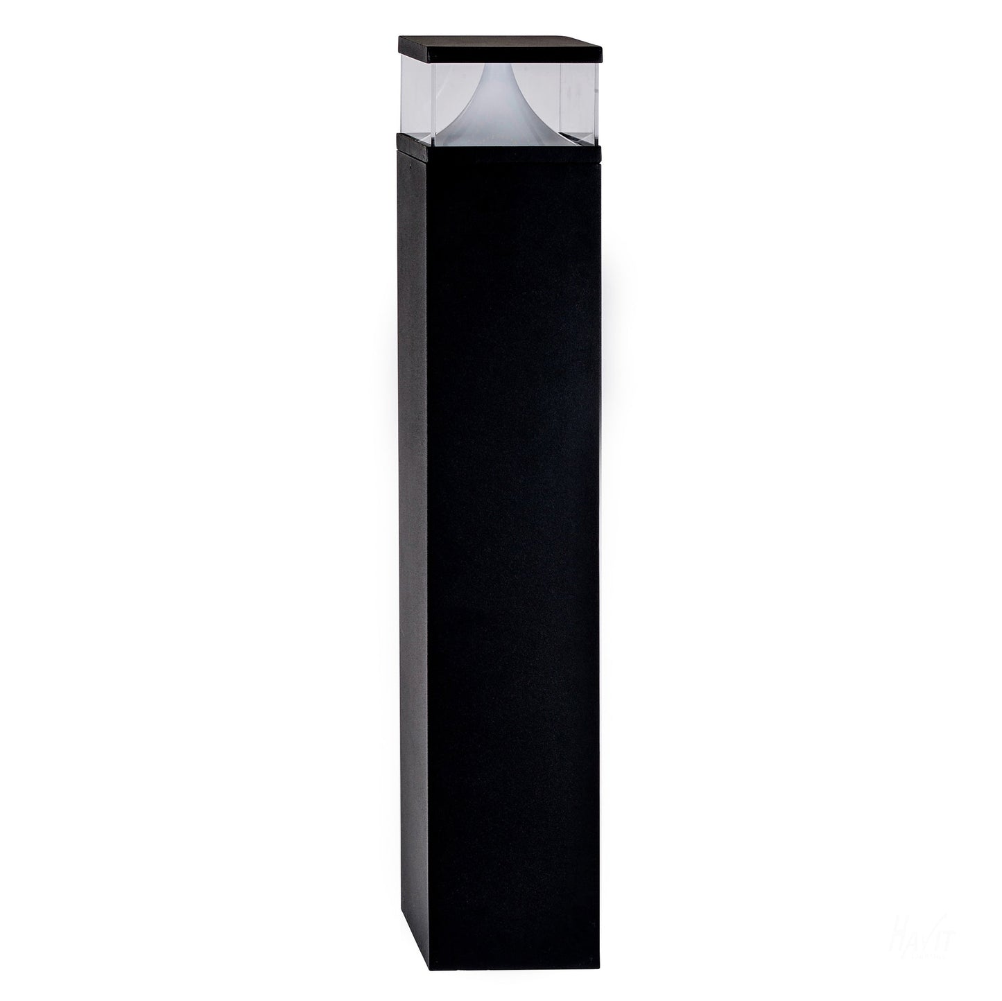 Black Square Bollard - 600mm