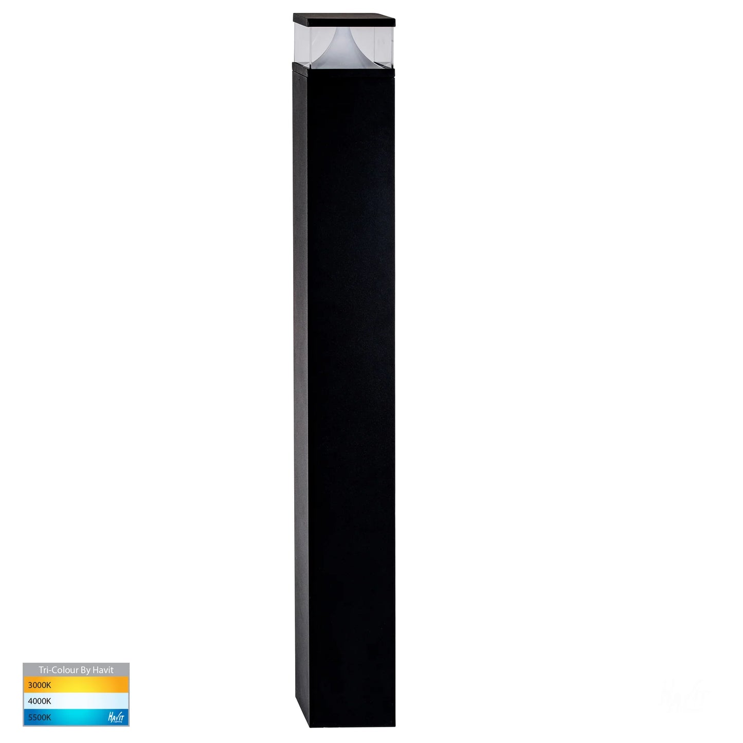 Black Square Bollard - 1000mm 