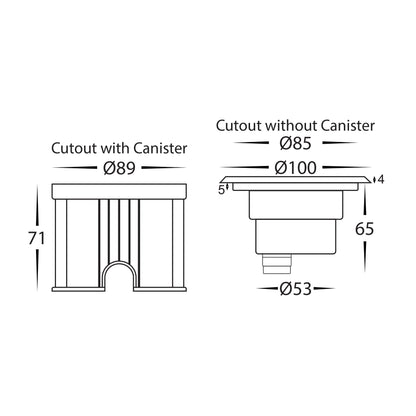 In-ground Uplighter Round, 100mm Face, 316 Stainless Steel