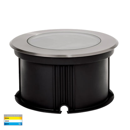 In-ground Uplighter Round, 210mm Face, 316 Stainless Steel