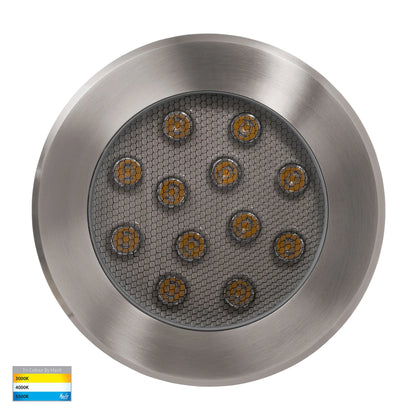 In-ground Uplighter Round, 210mm Face, 316 Stainless Steel