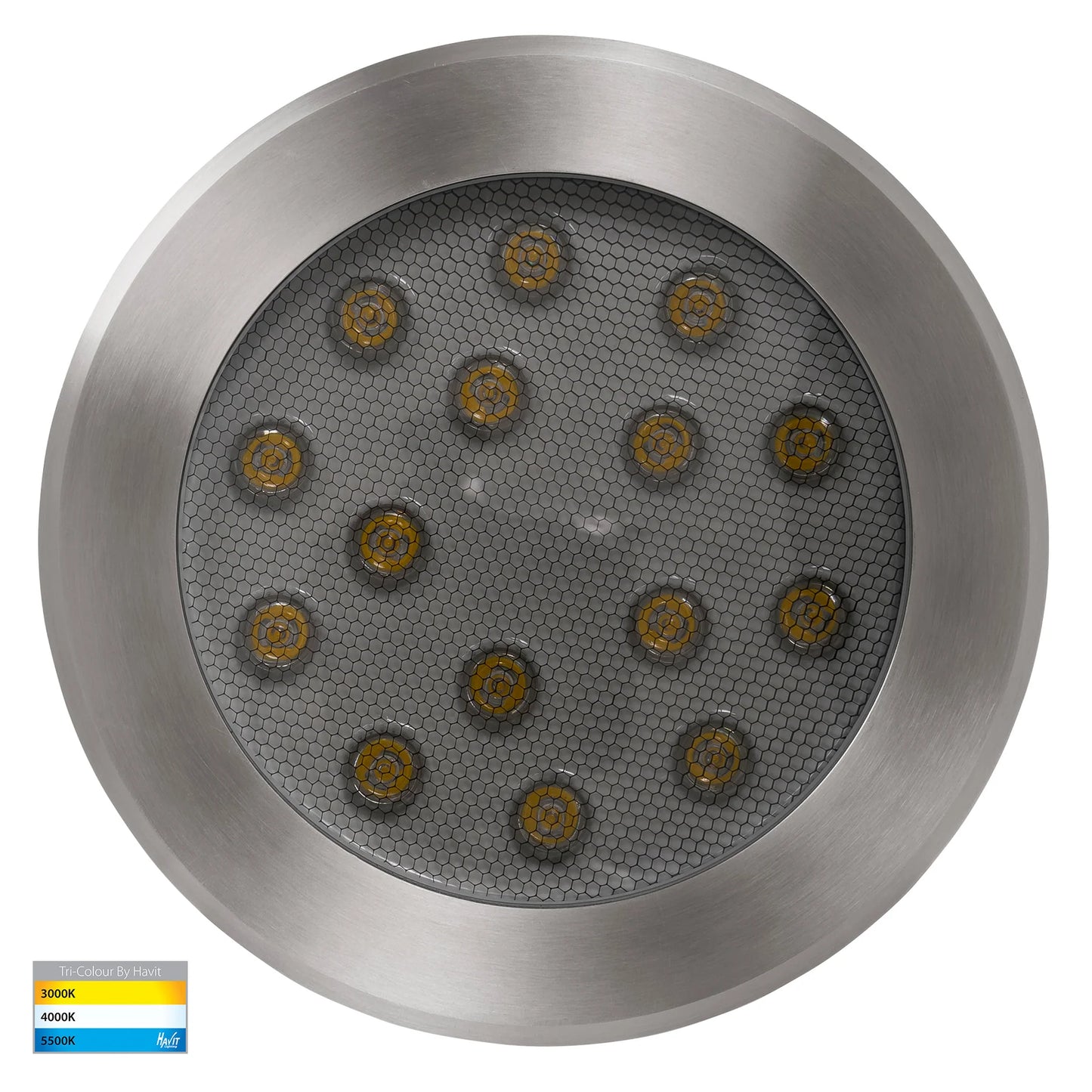 In-ground Uplighter Round, 260mm Face, 316 Stainless Steel