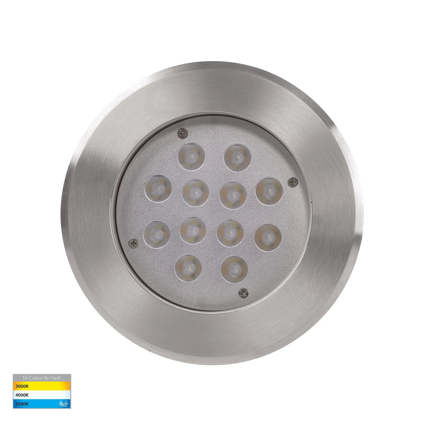 In-ground Uplighter Round, 210mm Face, 316 Stainless Steel