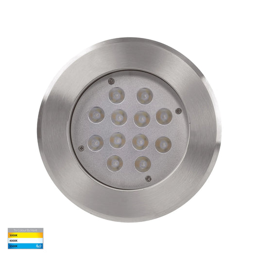 In-ground Uplighter Round, 210mm Face, 316 Stainless Steel