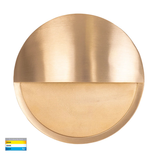 Surface Mounted Step Light with Eyelid Solid Brass