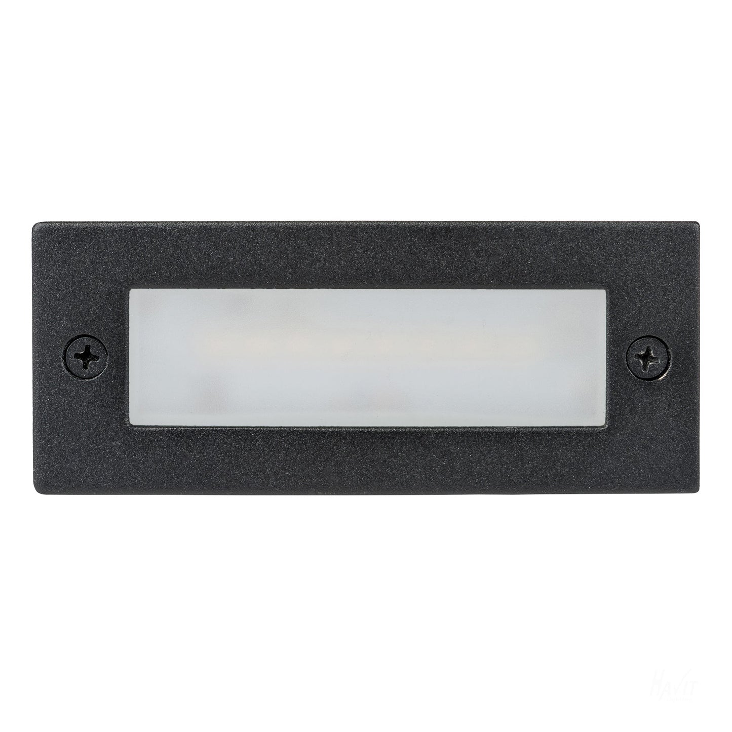 Recessed Brick Light With Plain Black Face  HV3005t-Blk-12v