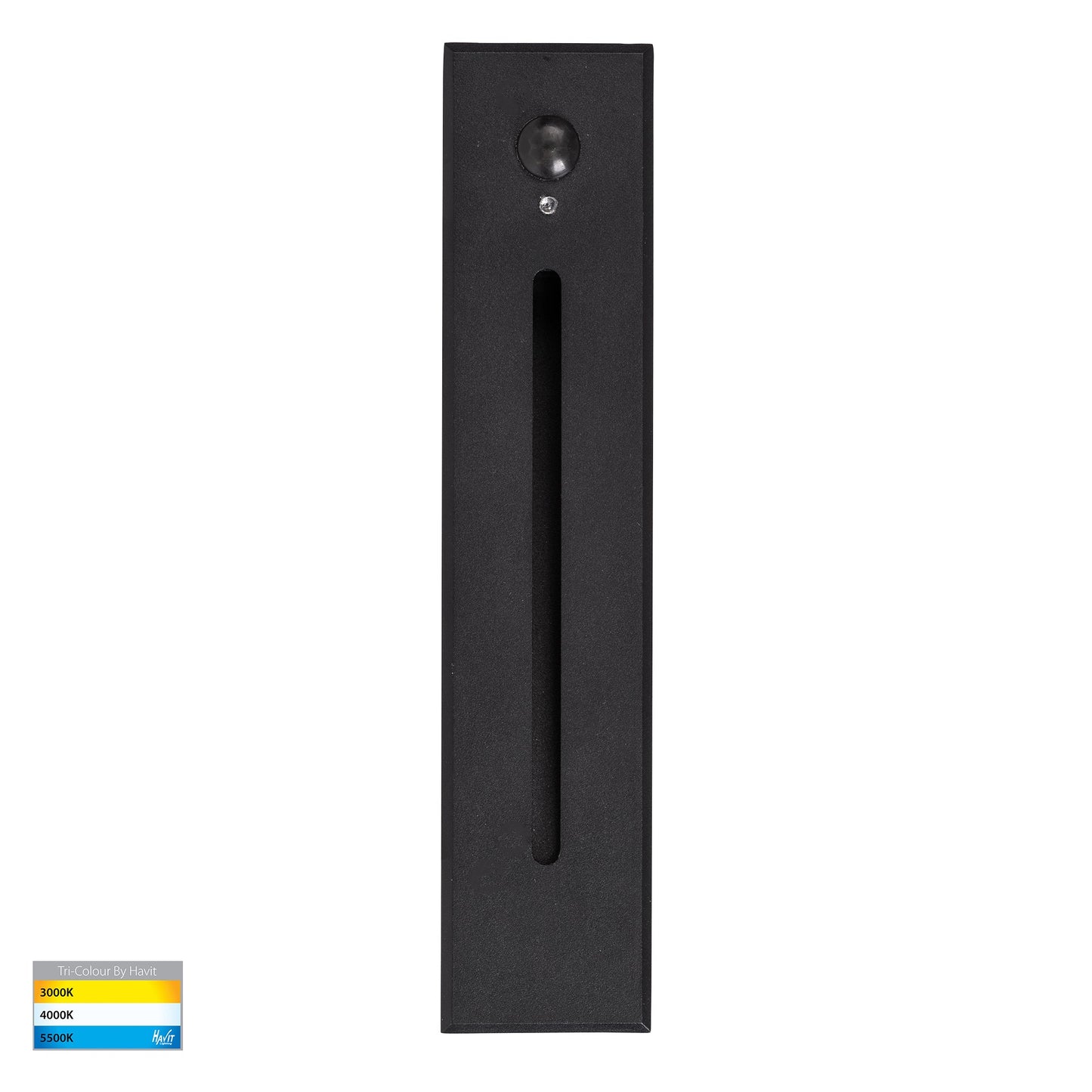 Recessed Large Rectangle Black Step Light with PIR Sensor