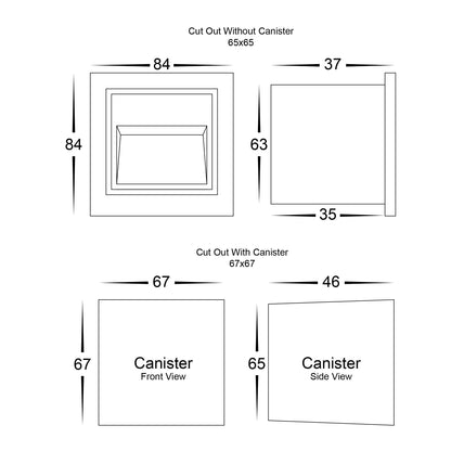 Large Square Recessed Steplight