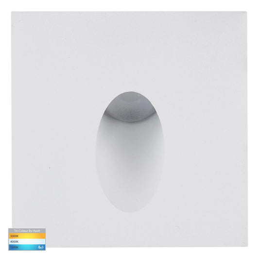 Recessed Square Step Light White Aluminium